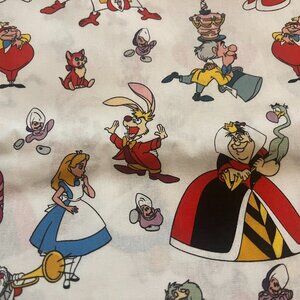 ALICE in WONDERLAND CHARACTERS Handmade Cotton Pillowcase Standard/Queen